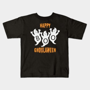 Happy Ghoulaween Cool Ghost Trio Kids T-Shirt